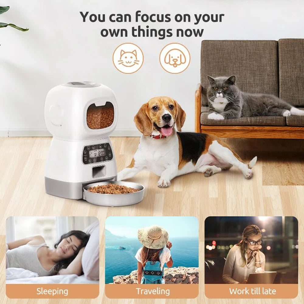 SmartBowl Feast : Distributeur de nourriture pour animaux de compagnie compatible Wi-Fi avec alimentation lente et enregistrement vocal 