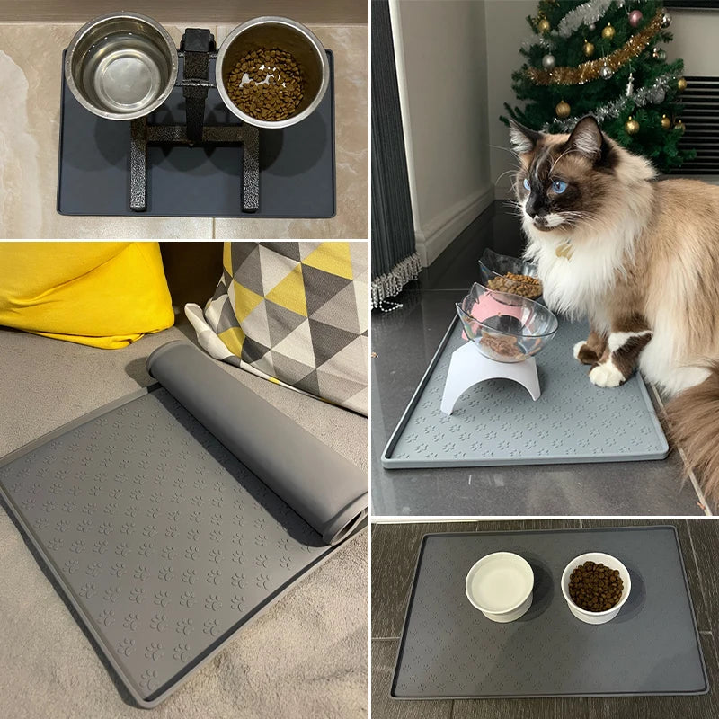 Tapis Messy Mutt : Tapis d'alimentation pour animaux de compagnie en silicone imperméable 