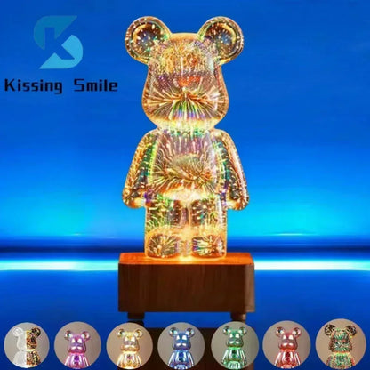 TwinkleBear Galaxy Projector: 3D LED Night Light with Colour-Changing Fireworks