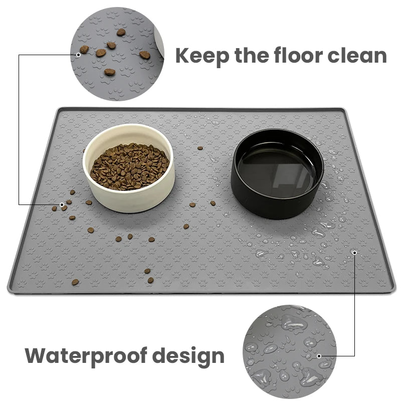 Tapis Messy Mutt : Tapis d'alimentation pour animaux de compagnie en silicone imperméable 