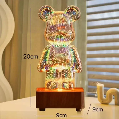 TwinkleBear Galaxy Projector: 3D LED Night Light with Colour-Changing Fireworks