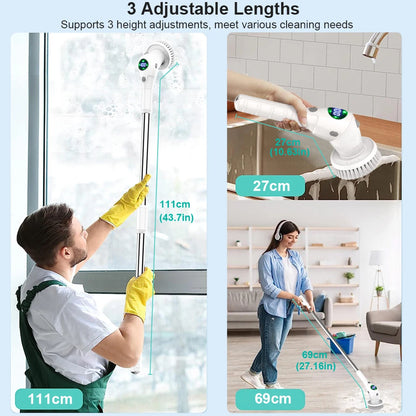 WhizzClean 8-in-1: Cordless Power Scrubber for Every Corner