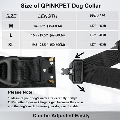 Track & Train: AirTag Tactical Dog Collar with Metal Buckle & Handle