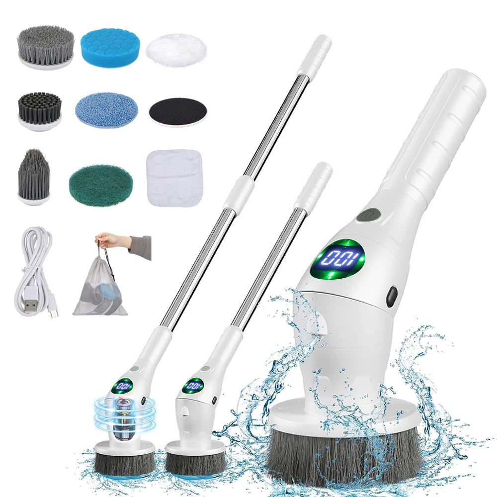 WhizzClean 8-in-1: Cordless Power Scrubber for Every Corner