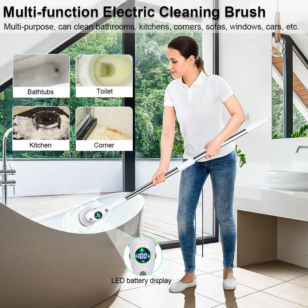 WhizzClean 8-in-1: Cordless Power Scrubber for Every Corner